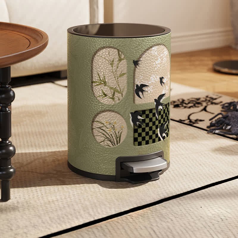 Durable Stainless Steel Leather Rural Trash Can - image 3