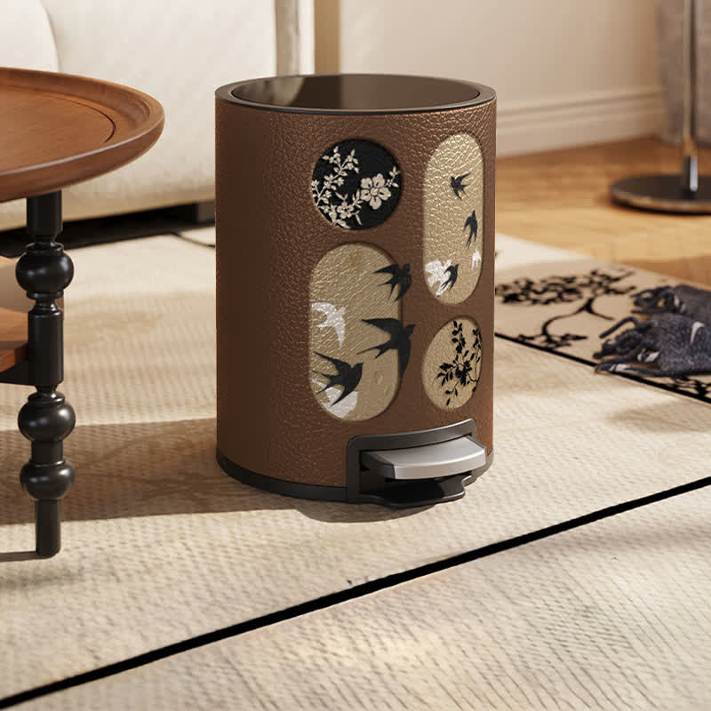 Durable Stainless Steel Leather Rural Trash Can - B - Foot Pedal - 10"W x 10"L x 14"H - image 9