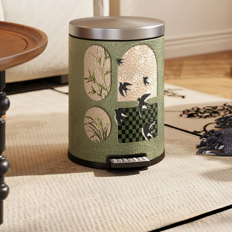 Durable Stainless Steel Leather Rural Trash Can - image 5