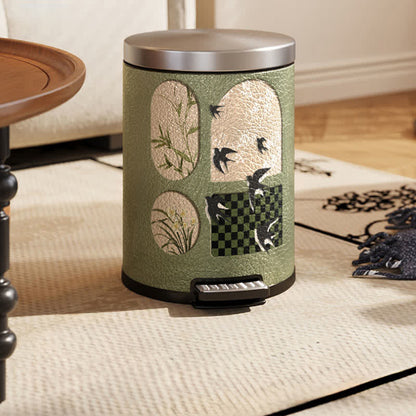 Durable Stainless Steel Leather Rural Trash Can - image 5