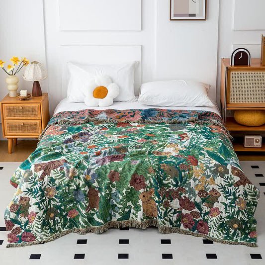 Forest Animal Organic Cotton Gauze Quilt - King - image 0
