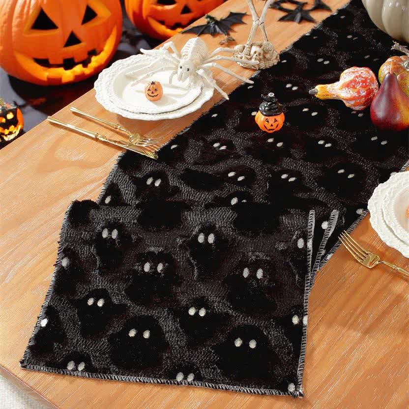 Halloween Plush Ghost Embroidered Table Runner - image 12