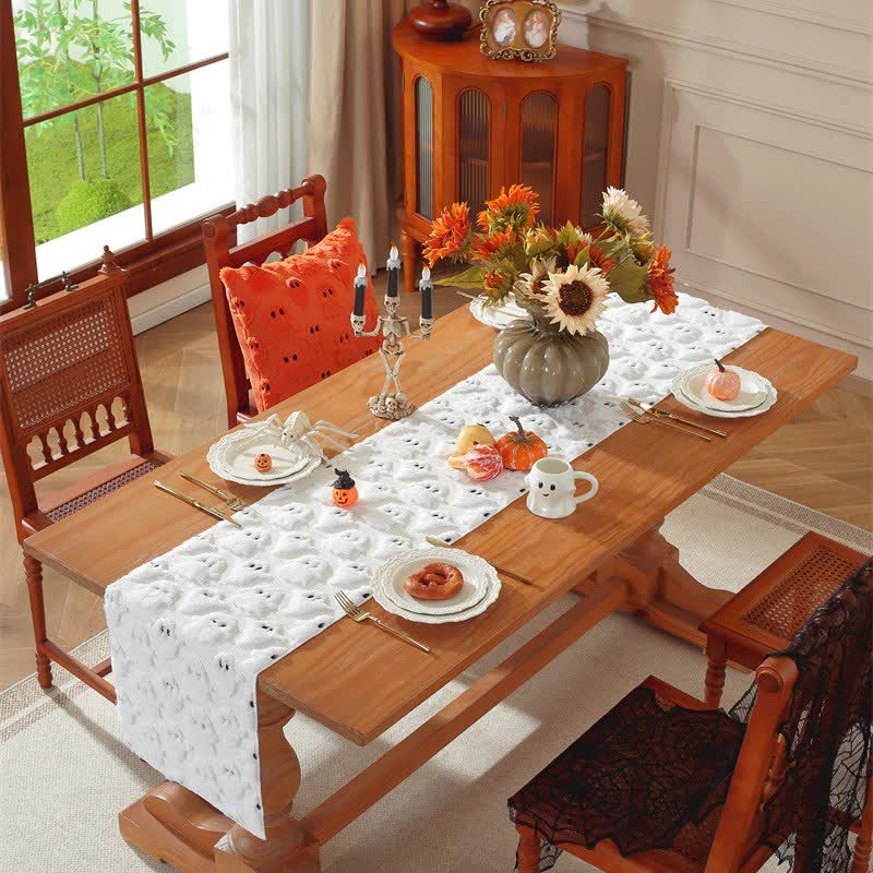 Halloween Plush Ghost Embroidered Table Runner - image 2