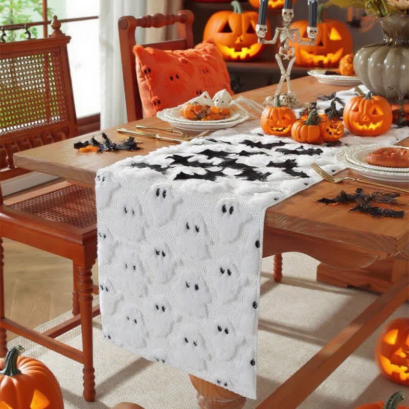 Halloween Plush Ghost Embroidered Table Runner - image 4