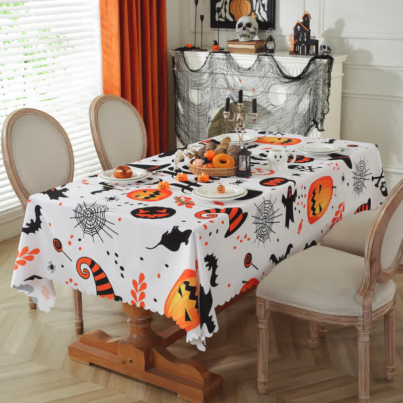 Halloween Pumpkin Ghost Print Tablecloth - Rectangle - 59" x 118" - image 0
