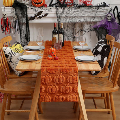 Halloween Pumpkin Quilted 3D Table Runner - Caramel - 13" x 108" - image 6