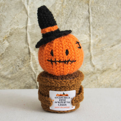 Halloween Crochet Potted Plant Ornament - Pumpkin - 3PCS - 6.3" x 2.36" - image 5
