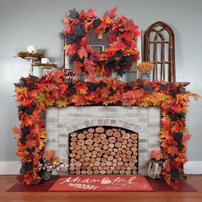 Halloween Artificial Maple Leaf Vine Garland - 3PCS - 68" - image 0