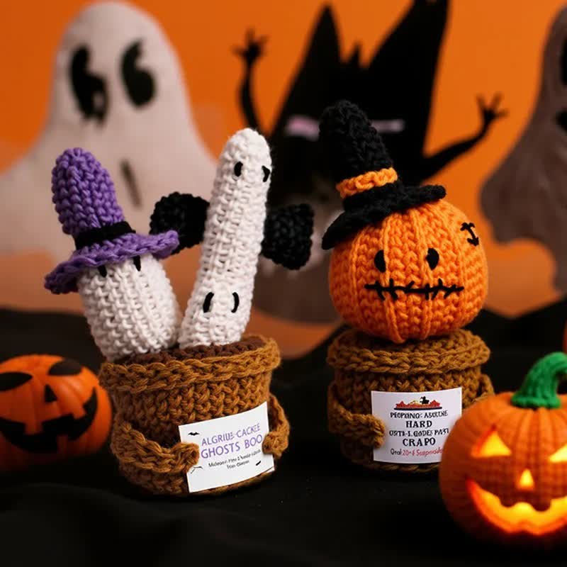 Halloween Crochet Potted Plant Ornament - image 0