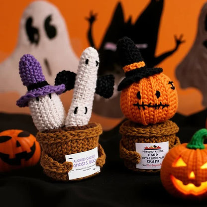 Halloween Crochet Potted Plant Ornament - image 0