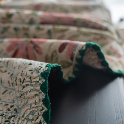 Vintage Pink Lily Jacquard Tablecloth - image 7