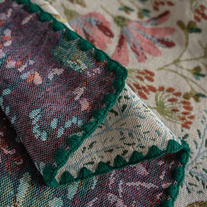 Vintage Pink Lily Jacquard Tablecloth - image 8