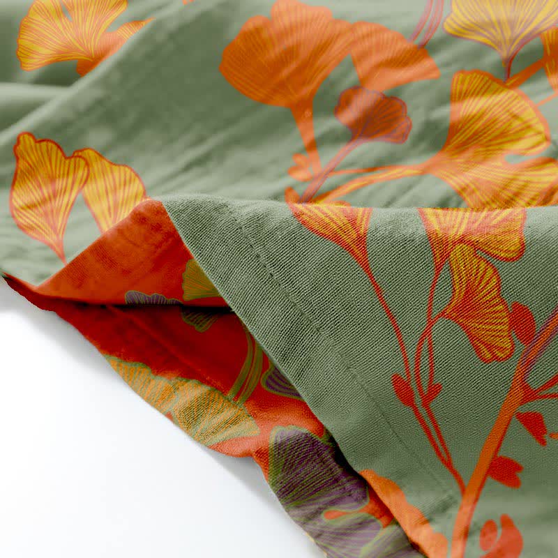 Large Ginkgo Leaf Cotton Kimono Pajamas - image 14