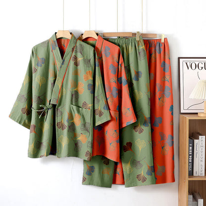 Ginkgo Cotton Gauze Kimono Loungewear Set - image 13