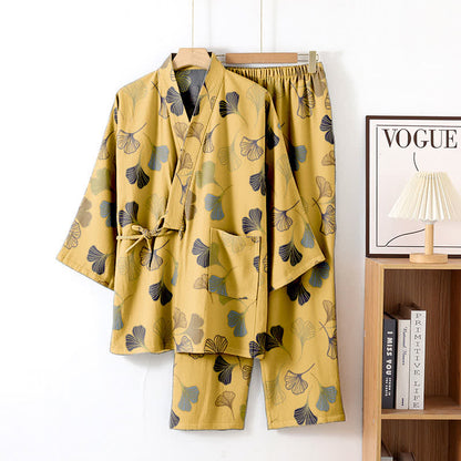 Ginkgo Cotton Gauze Kimono Loungewear Set - image 29