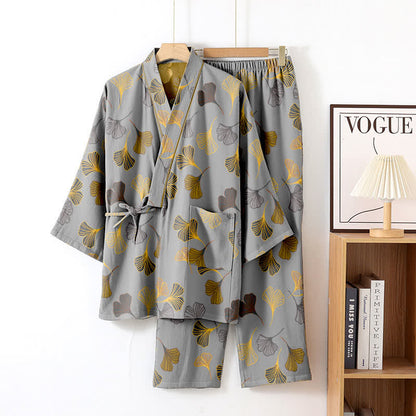 Ginkgo Cotton Gauze Kimono Loungewear Set - image 22