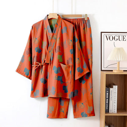 Ginkgo Cotton Gauze Kimono Loungewear Set - image 25