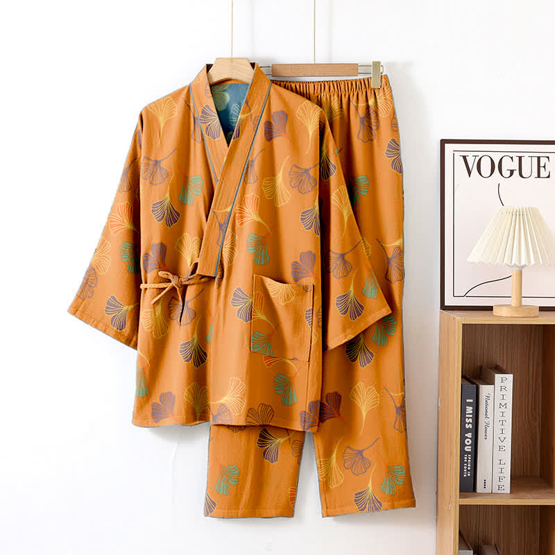 Ginkgo Cotton Gauze Kimono Loungewear Set - image 32