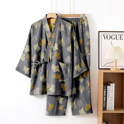 Ginkgo Cotton Gauze Kimono Loungewear Set - image 35