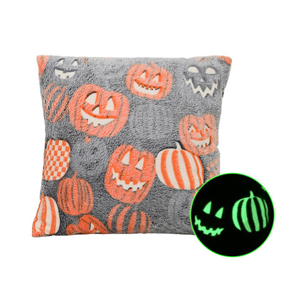 Halloween Flannel Luminous Throw Pillow - C - Pillowcase with Core - 18" x 18" - image 8