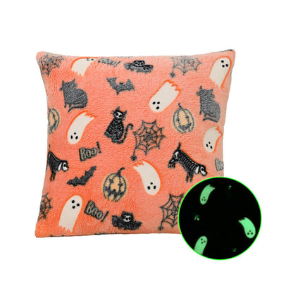 Halloween Flannel Luminous Throw Pillow - B - Pillowcase with Core - 18" x 18" - image 7
