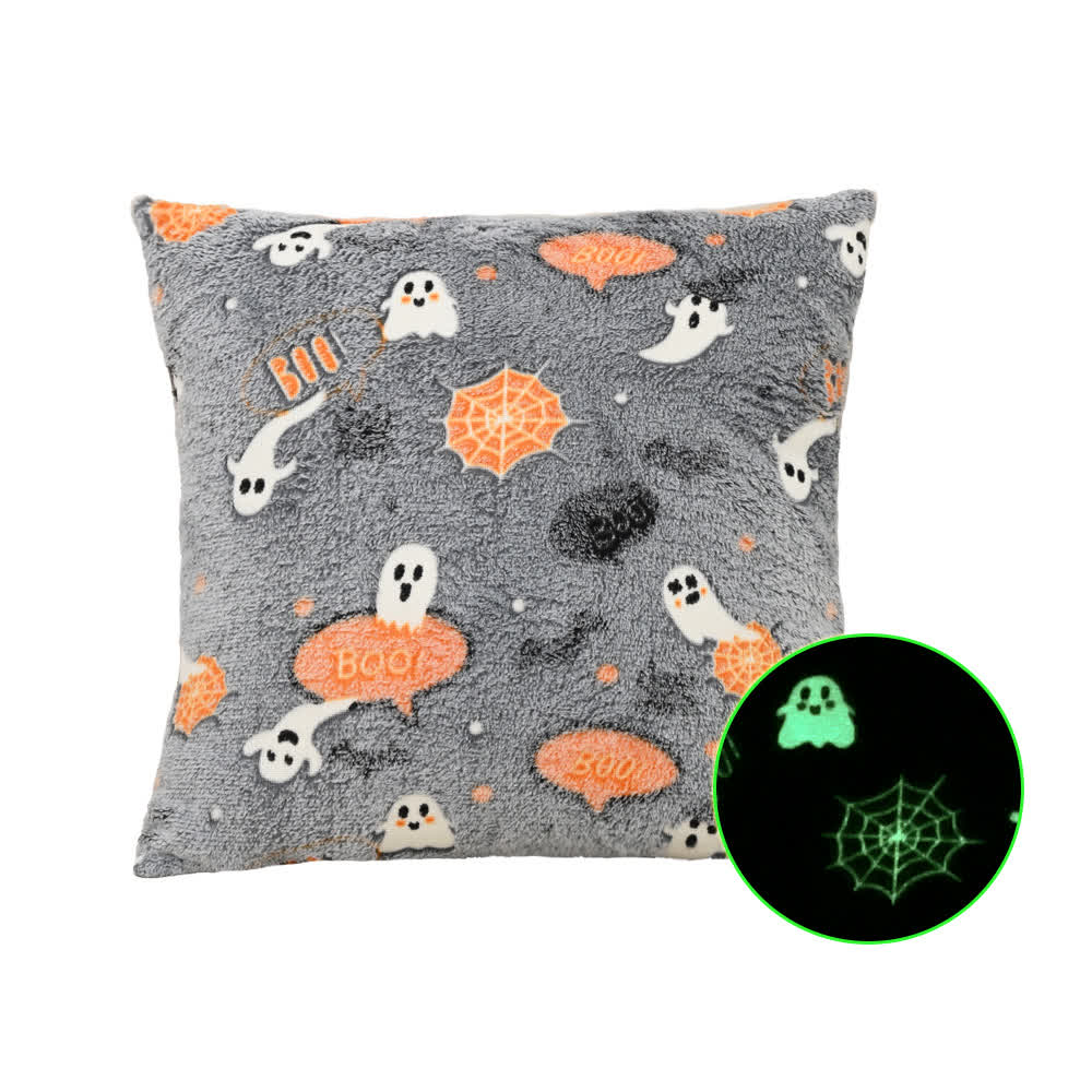 Halloween Flannel Luminous Throw Pillow - A - Pillowcase with Core - 18" x 18" - image 5