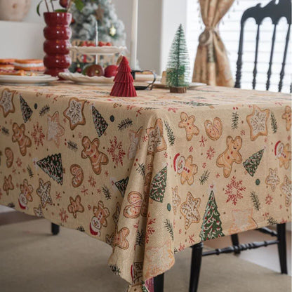 Christmas Tree & Gingerbread Man Holiday Tablecloth - image 2