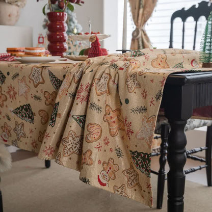 Christmas Tree & Gingerbread Man Holiday Tablecloth - image 3