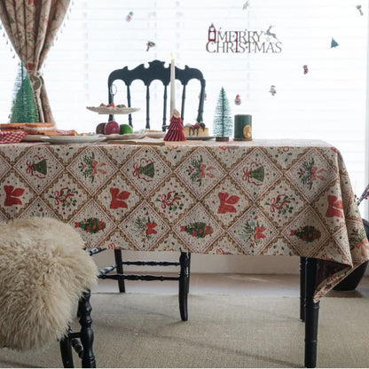 Christmas Tree & Bow Print Holiday Tablecloth - image 0