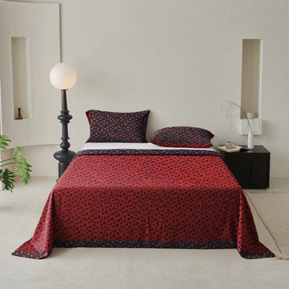 Ginkgo Biloba Natural Cotton Gauze Bedspread - Red - 2PCS Pillowcases - 41" x 20" - image 0