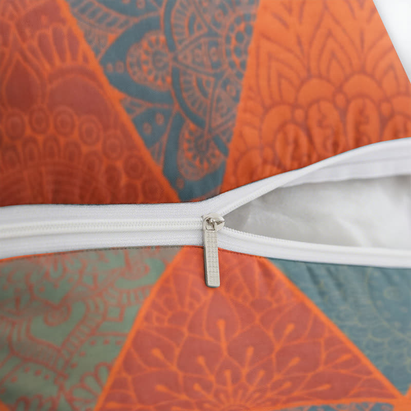 Triangle Pattern Cotton Jacquard Square Pillowcases(2PCS) - image 3