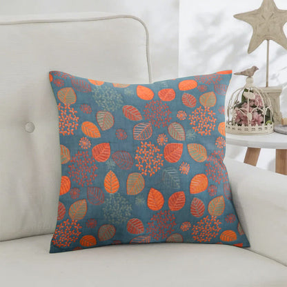 Leaf Print Cotton Jacquard Square Pillowcases(2PCS) - image 1