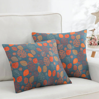 Leaf Print Cotton Jacquard Square Pillowcases(2PCS) - 18" x 18" - image 0