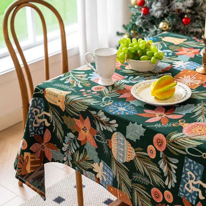 Plant & Floral Print Jacquard Tablecloth - image 4