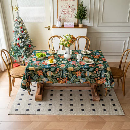 Plant & Floral Print Jacquard Tablecloth - image 2
