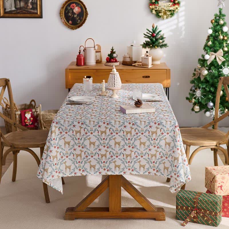Christmas Elk Print Waterproof Tablecloth - 59" x 102" - image 0