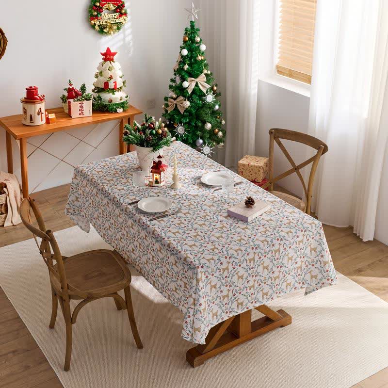 Christmas Elk Print Waterproof Tablecloth - image 2