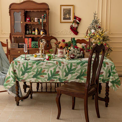 Christmas Pine Cone Print Tablecloth - image 2