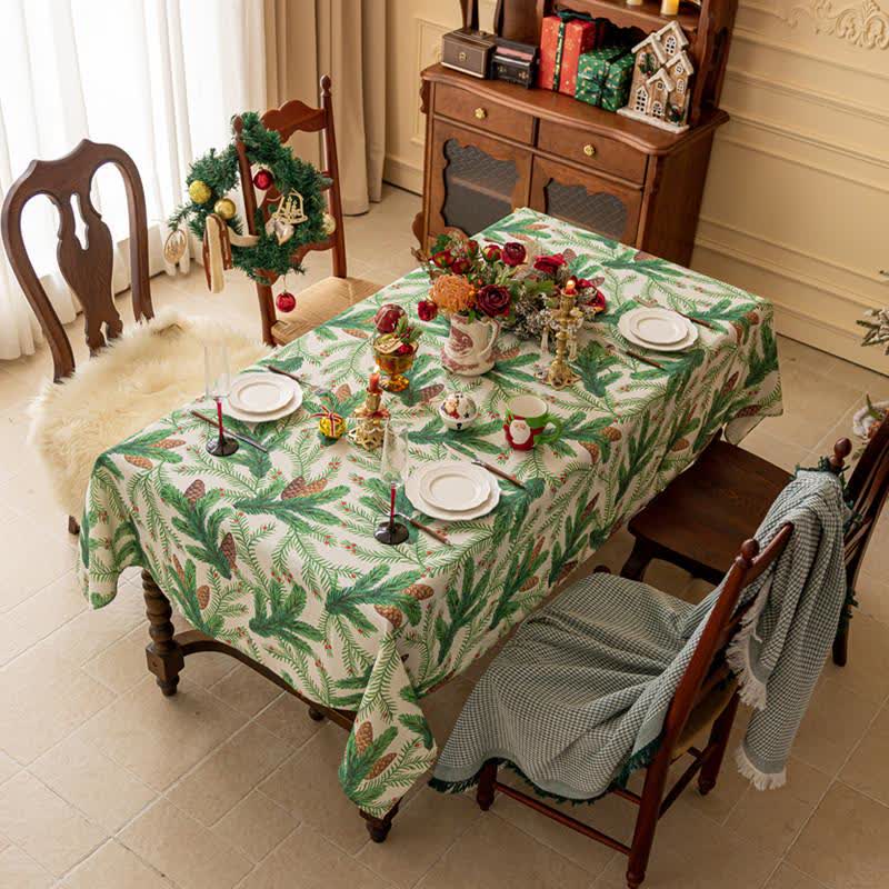 Christmas Pine Cone Print Tablecloth - image 1