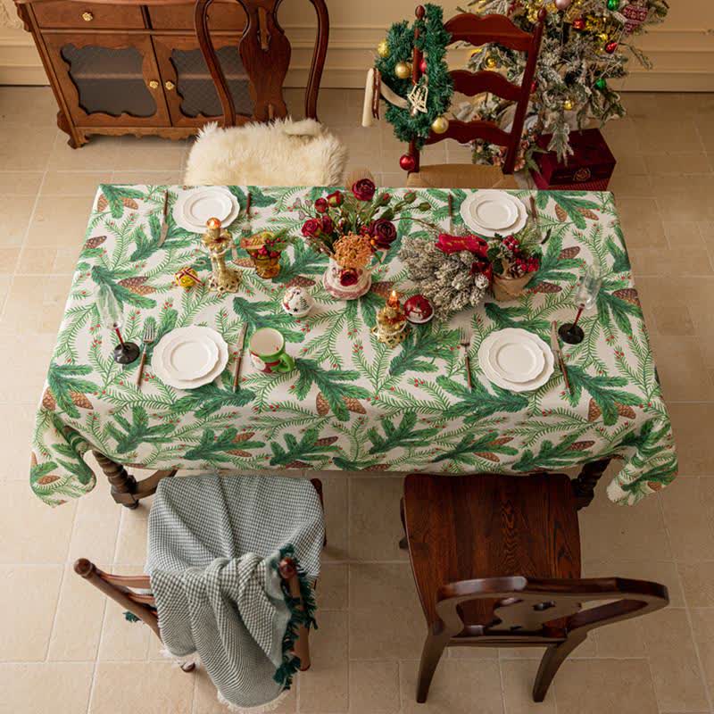 Christmas Pine Cone Print Tablecloth - image 3