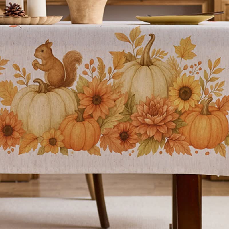 Sunflower Pumpkin Harvest Waterproof Tablecloth - image 5