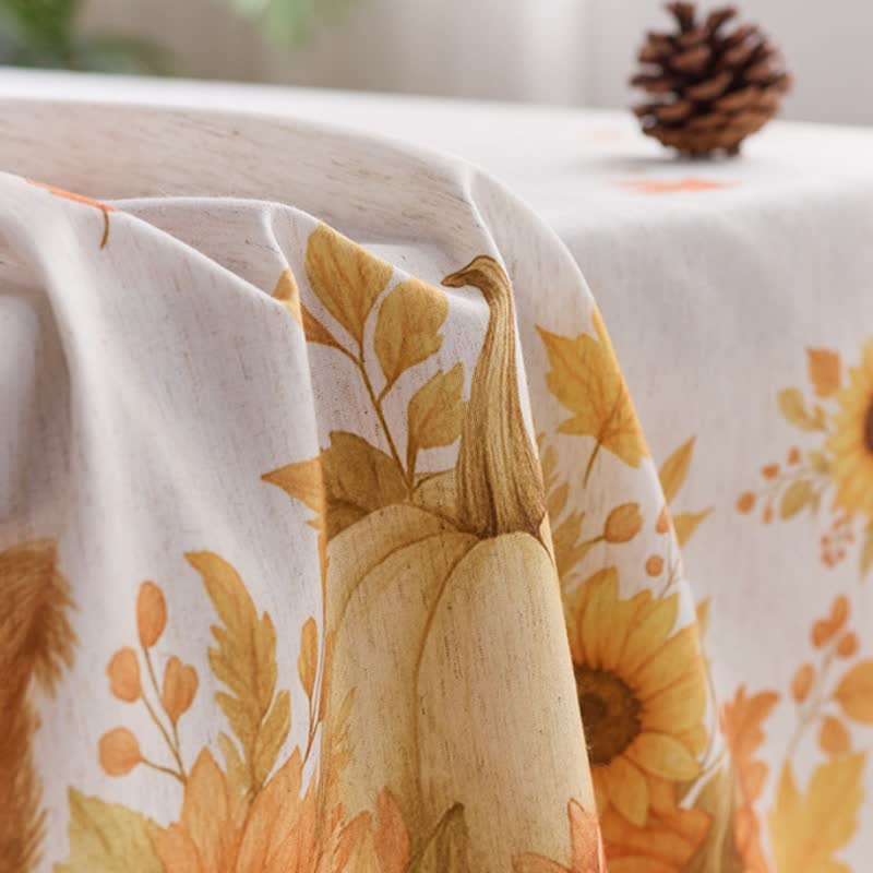 Sunflower Pumpkin Harvest Waterproof Tablecloth - image 6
