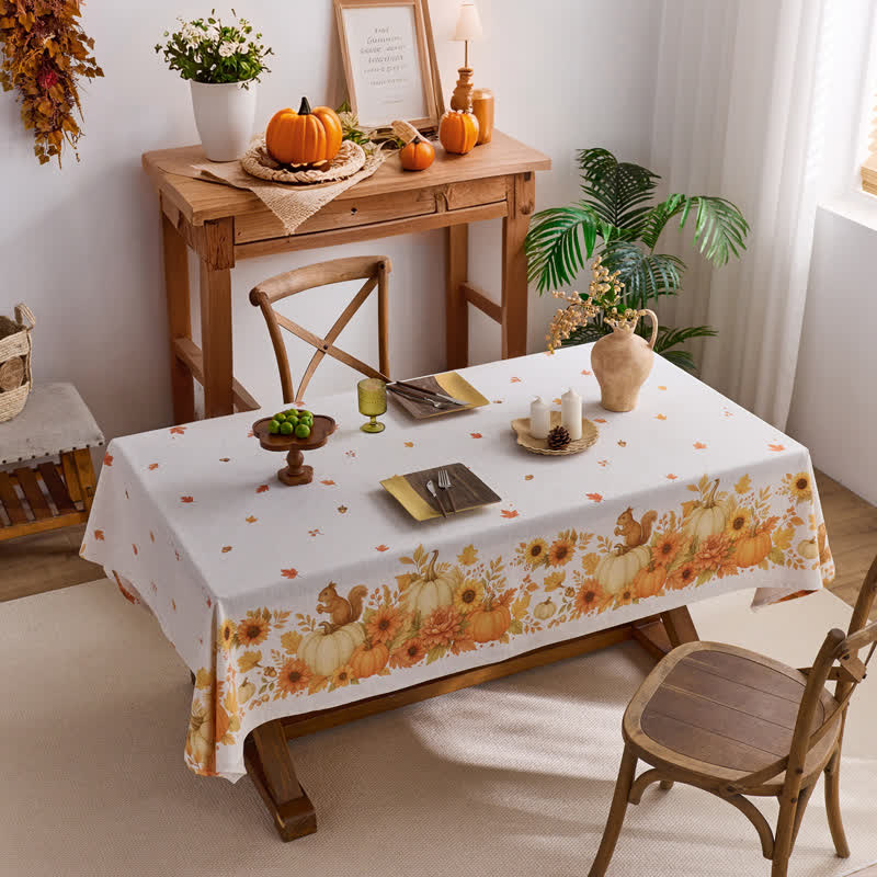 Sunflower Pumpkin Harvest Waterproof Tablecloth - image 2