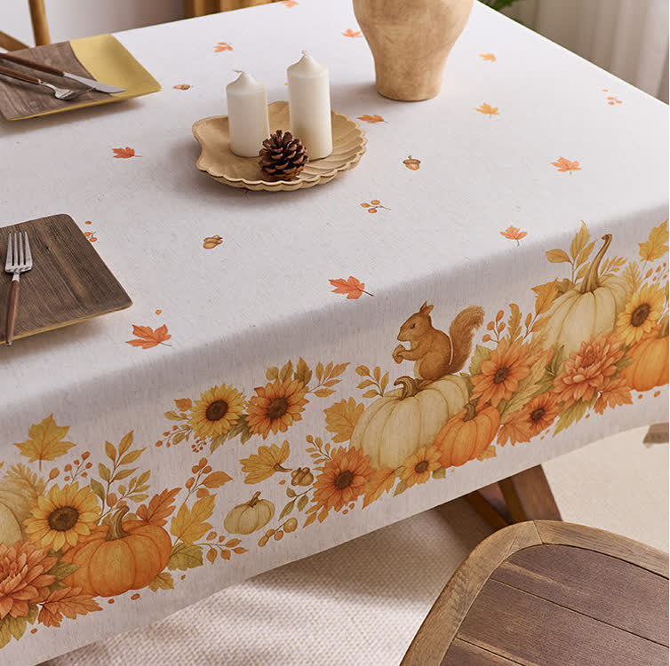 Sunflower Pumpkin Harvest Waterproof Tablecloth - image 4