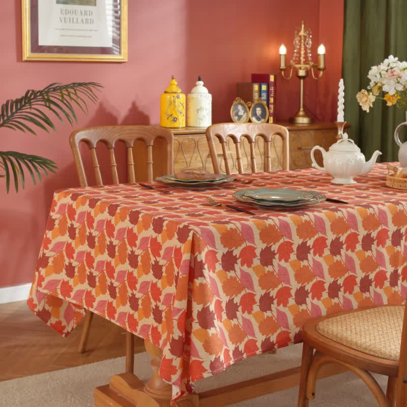 Autumn Harvest Maple Leaf Tablecloth - image 1