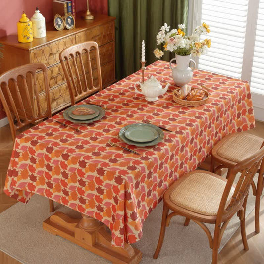 Autumn Harvest Maple Leaf Tablecloth - Round - 48" - image 0