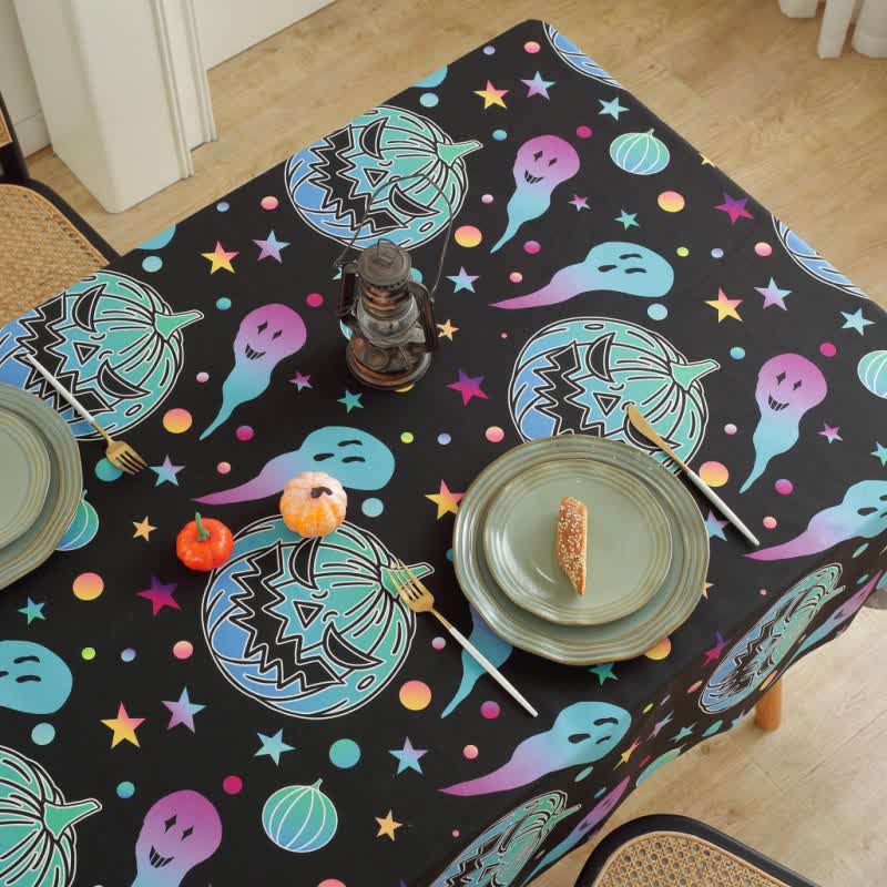Halloween Spooky Pumpkin Ghost Tablecloth - image 2