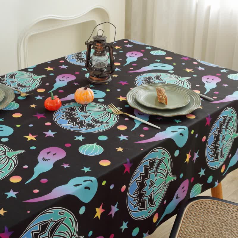 Halloween Spooky Pumpkin Ghost Tablecloth - image 1