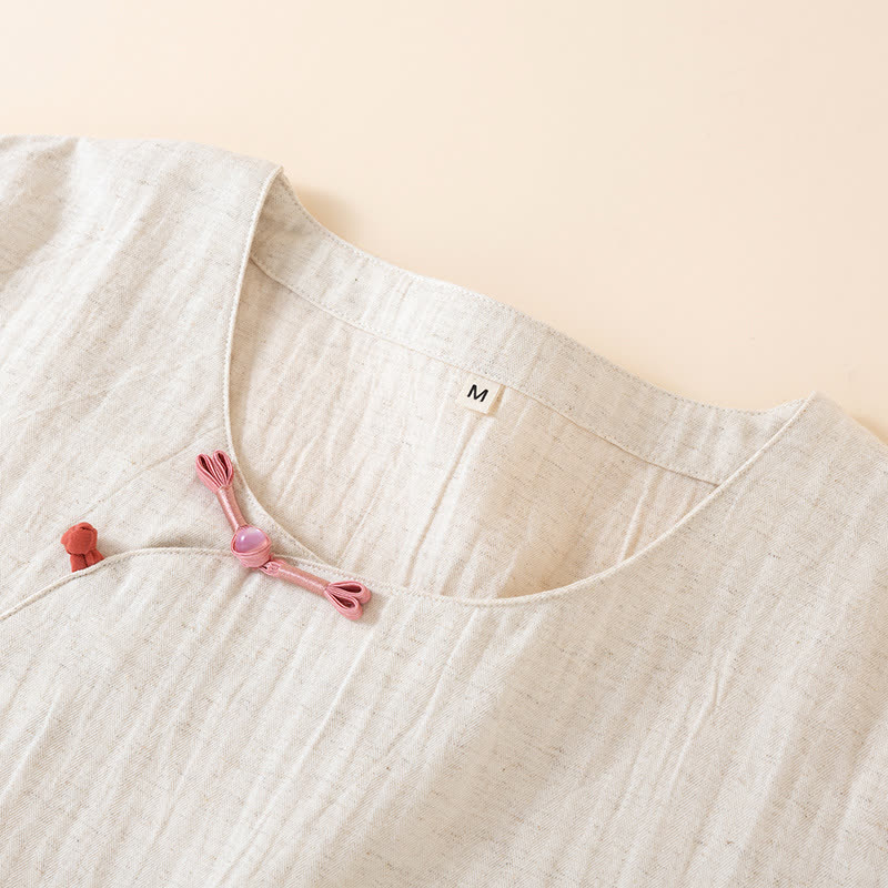 Oriental Style Buttoned Loungewear Set - image 3