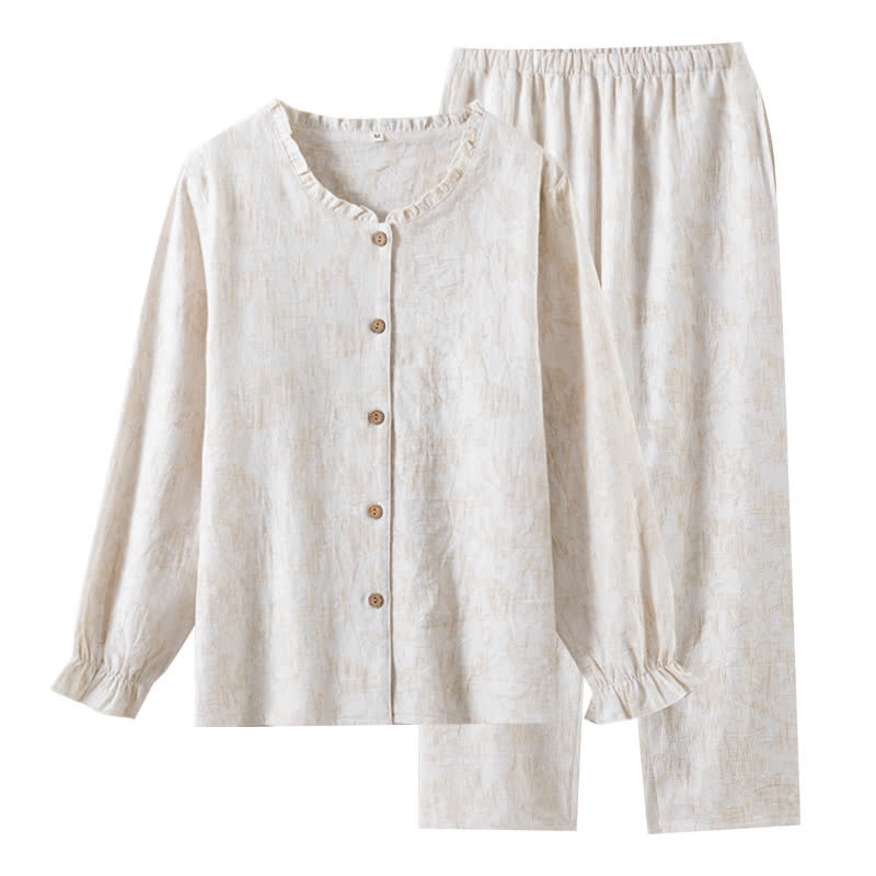 Matching Minimalist Cotton Linen Loungewear Set - Women - XL - image 5